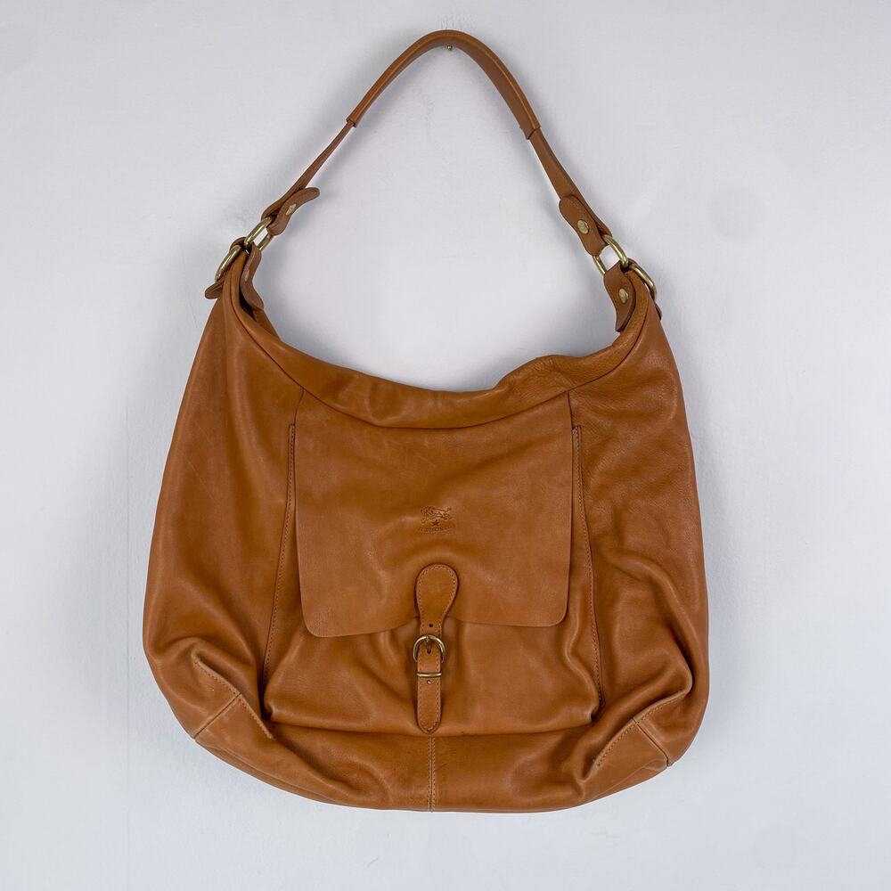 Il Bisonte Hobo Leather Bag in Natural Tan